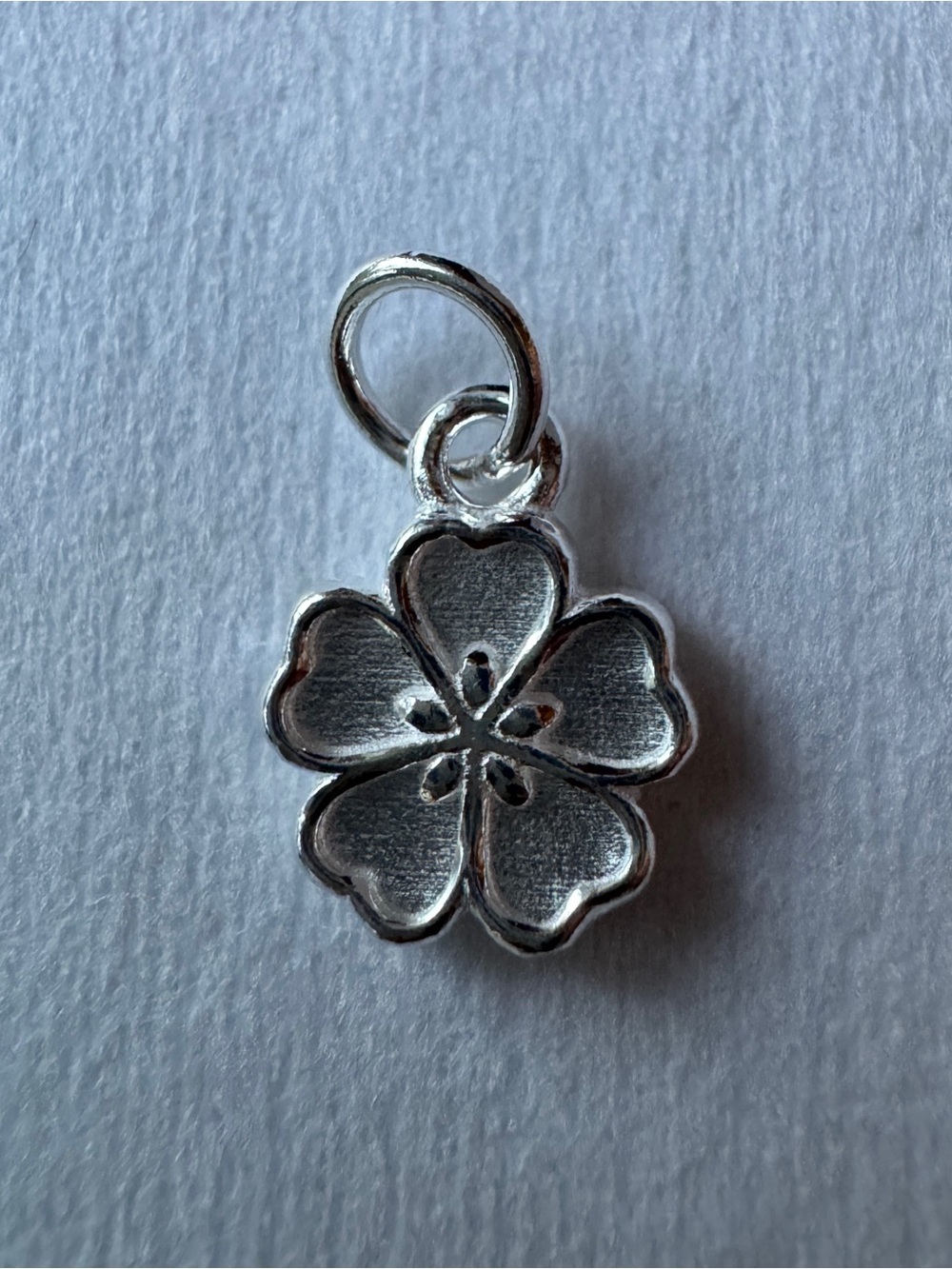Fine Silver Cherry Flower Blossom Charm Heart Shape Love Bracelet New Stamped
